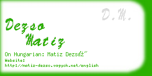 dezso matiz business card